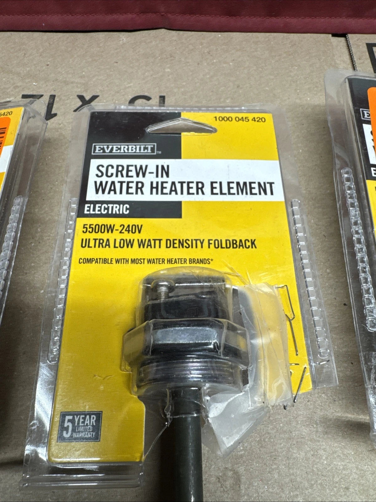 5PK Everbilt 5500W Low-Watt Density Fold-Back ScrewIn Alloy Water Heater Element