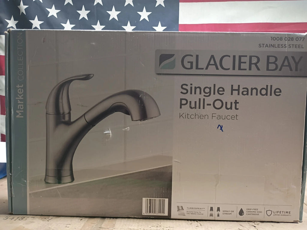 Glacier Bay Single Handle Pull-Out Kitchen Faucet Stainless Steel 1008 028 077