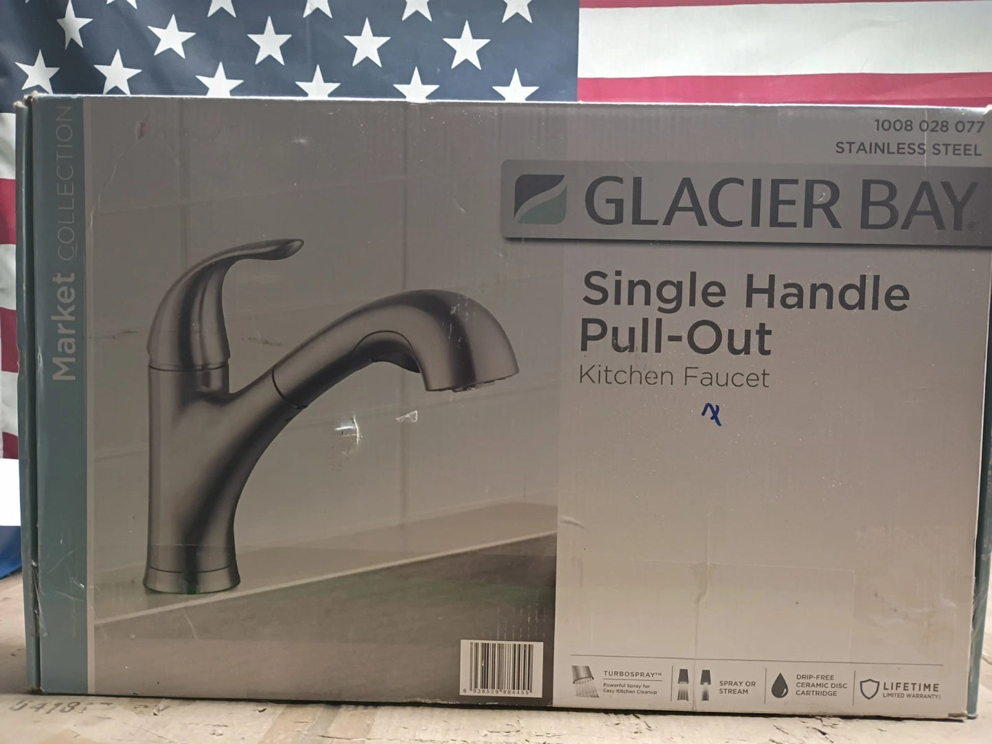 Glacier Bay Single Handle Pull-Out Kitchen Faucet Stainless Steel 1008 028 077