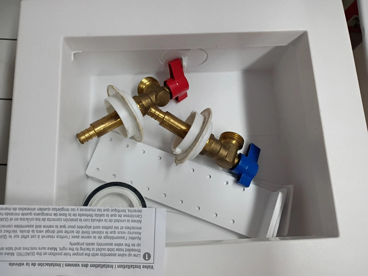 (2 Pack) Oatey Quadtro 38528 Washing Machine Outlet Box With PEX Crimp Valves OB