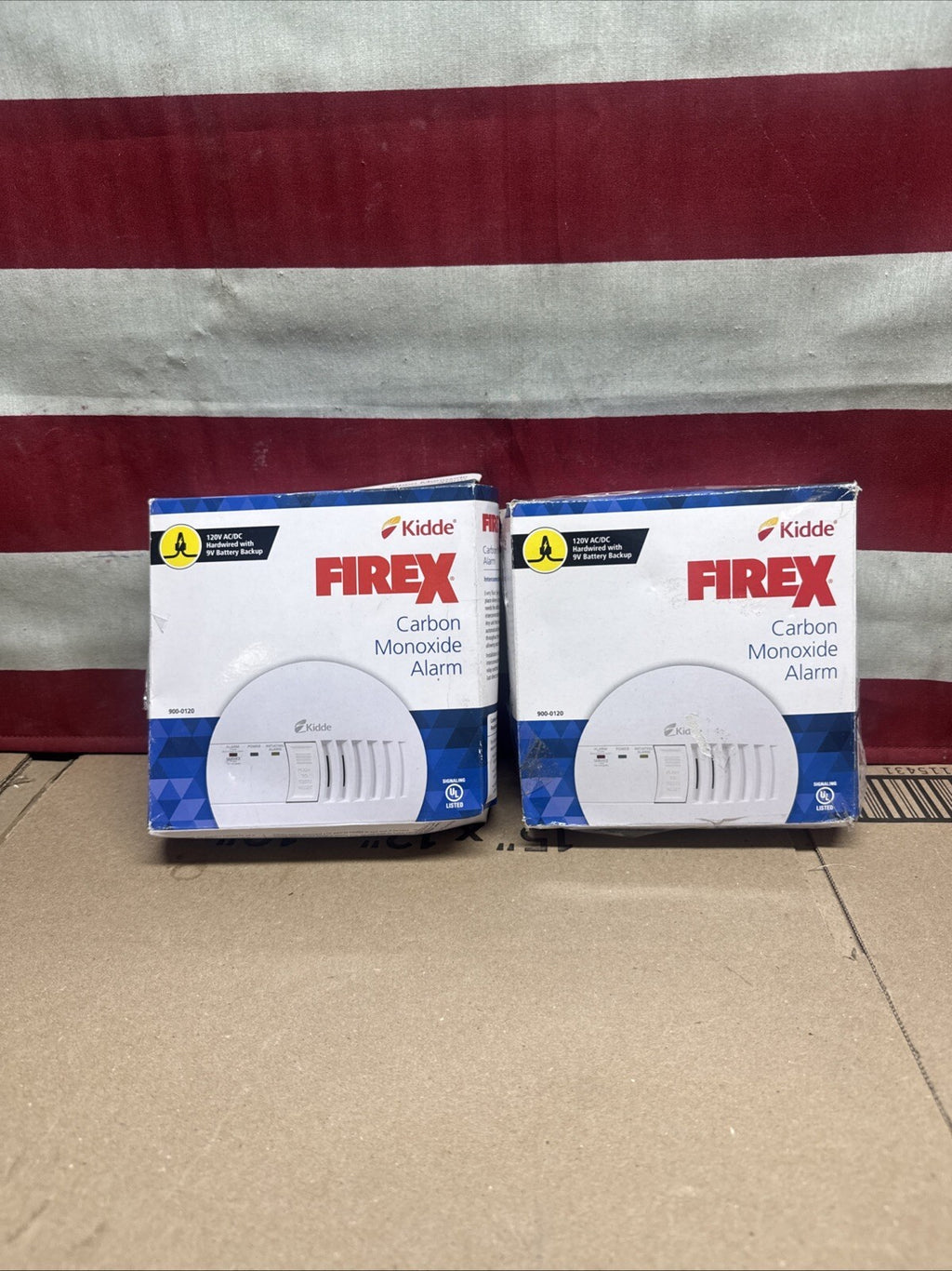 2 Pack Kidde Firex Hardwired Carbon Monoxide Detector w/LED, 9V Backup Battery