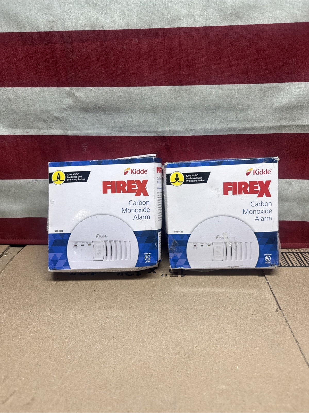 2 Pack Kidde Firex Hardwired Carbon Monoxide Detector w/LED, 9V Backup Battery