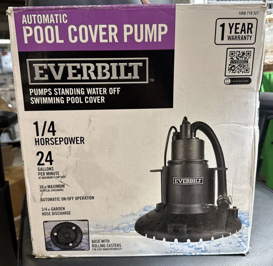 Everbilt 1/4 hp Submersible Pool Cover Pump Open Box