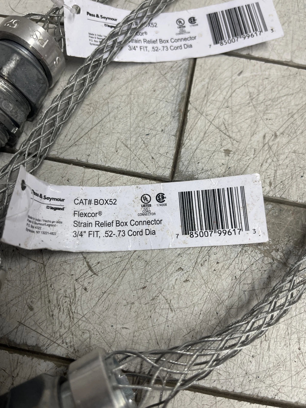3-PACK FLEXCOR strain relief Mesh Grip 3/4" Fit 0.520"-0.730" Cord DIA