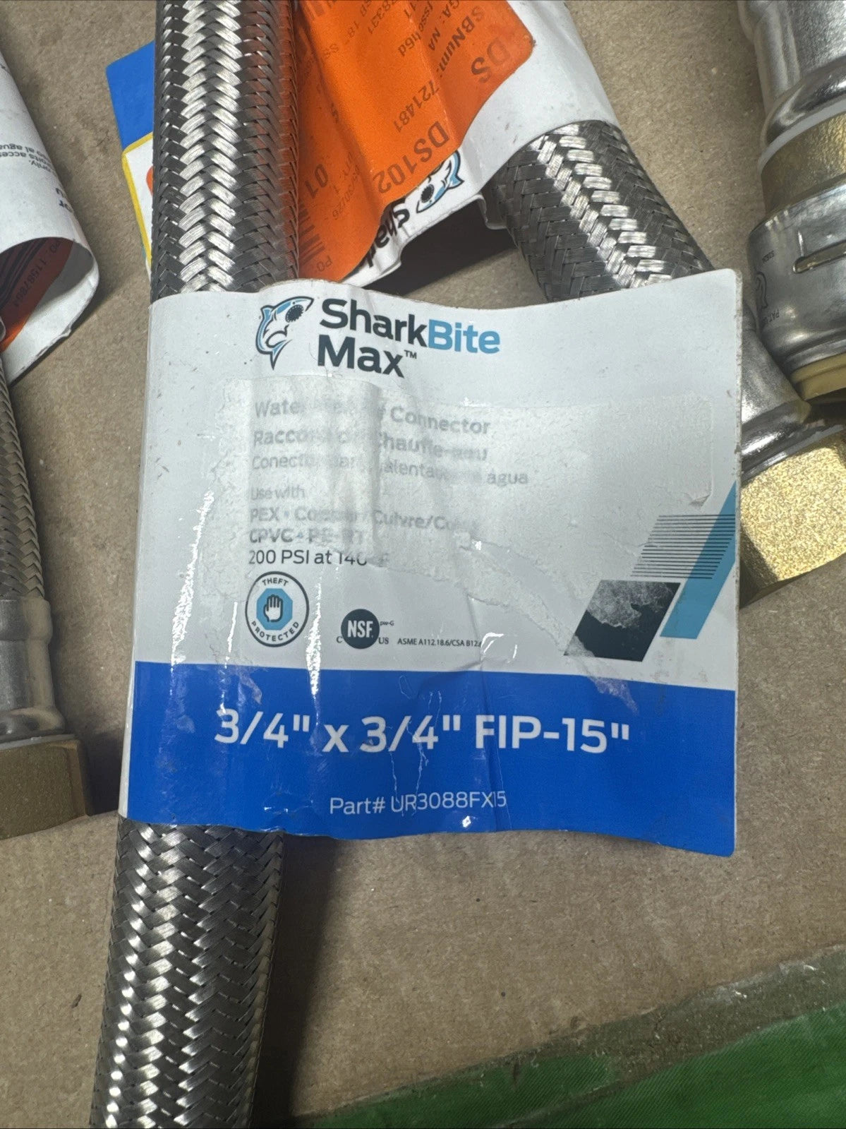 8 Pack SharkBite Water Heater Connectors 3/4 Push-Fit x 3/4 FIP Dia in. Read