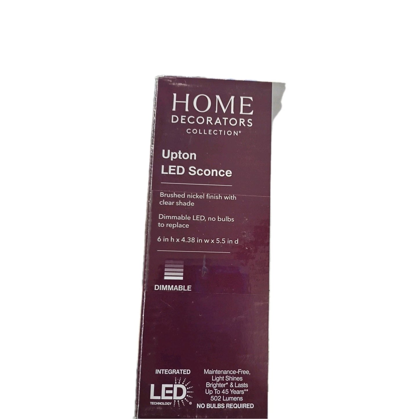 Lot Of 2 Hampton Bay Upton Brushed Nickel LED (Light) Sconce 1002 513 859 OB