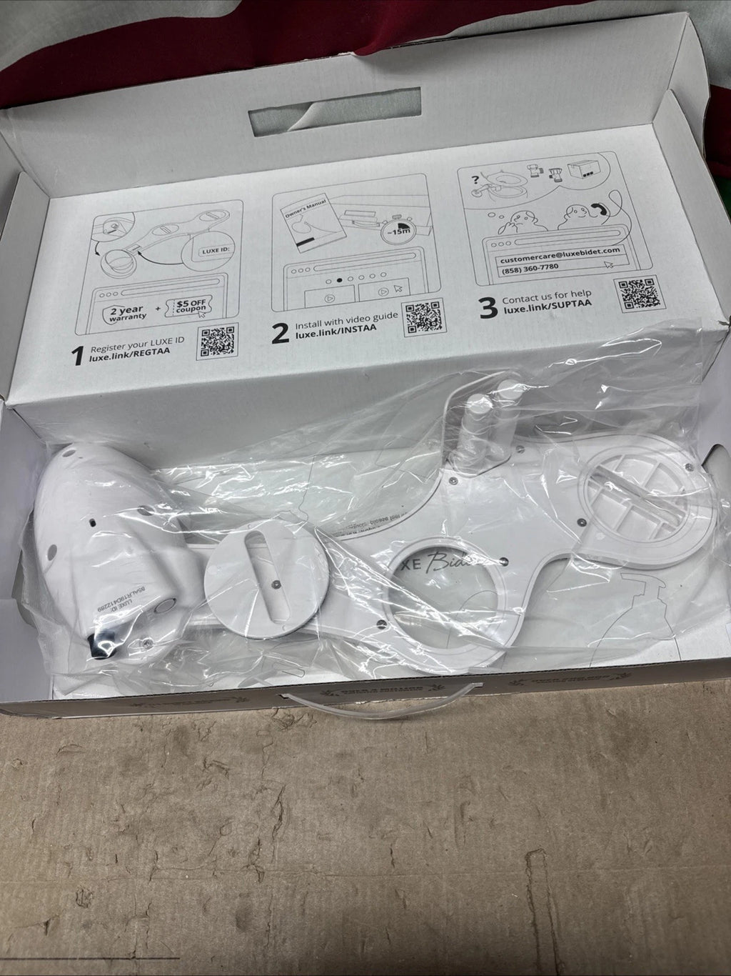LUXE Bidet NEO 185 Gold Dual Nozzle Toilet Seat Attachment, Open Box, New