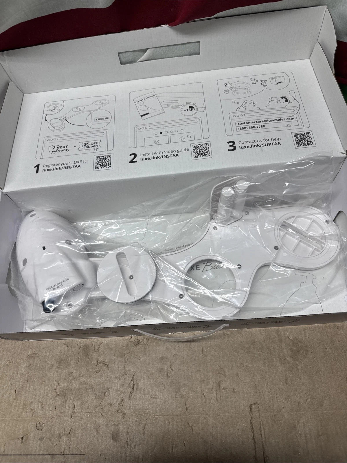 LUXE Bidet NEO 185 Gold Dual Nozzle Toilet Seat Attachment, Open Box, New