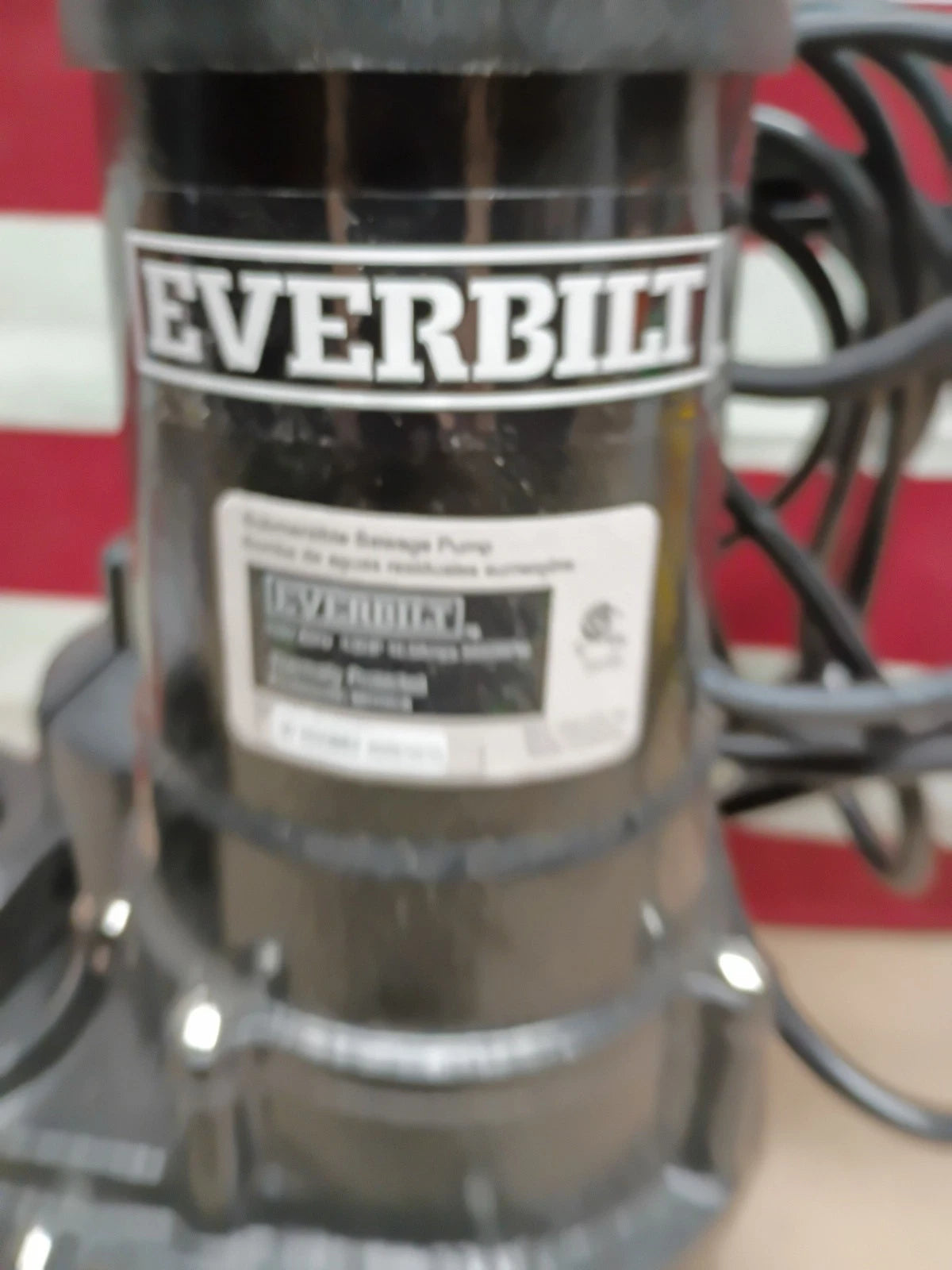 Everbilt (HDRSW50) 1/2 HP Submersible Sewage Ejector Pump Open Box,