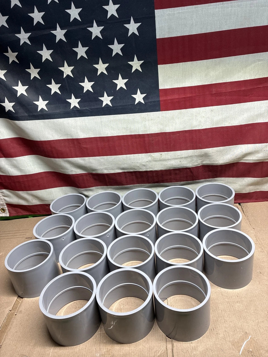 Lot of 18 Carlon 4 inch PVC Conduit Coupling E940N, Schedule-40, Gray OPEN BOX