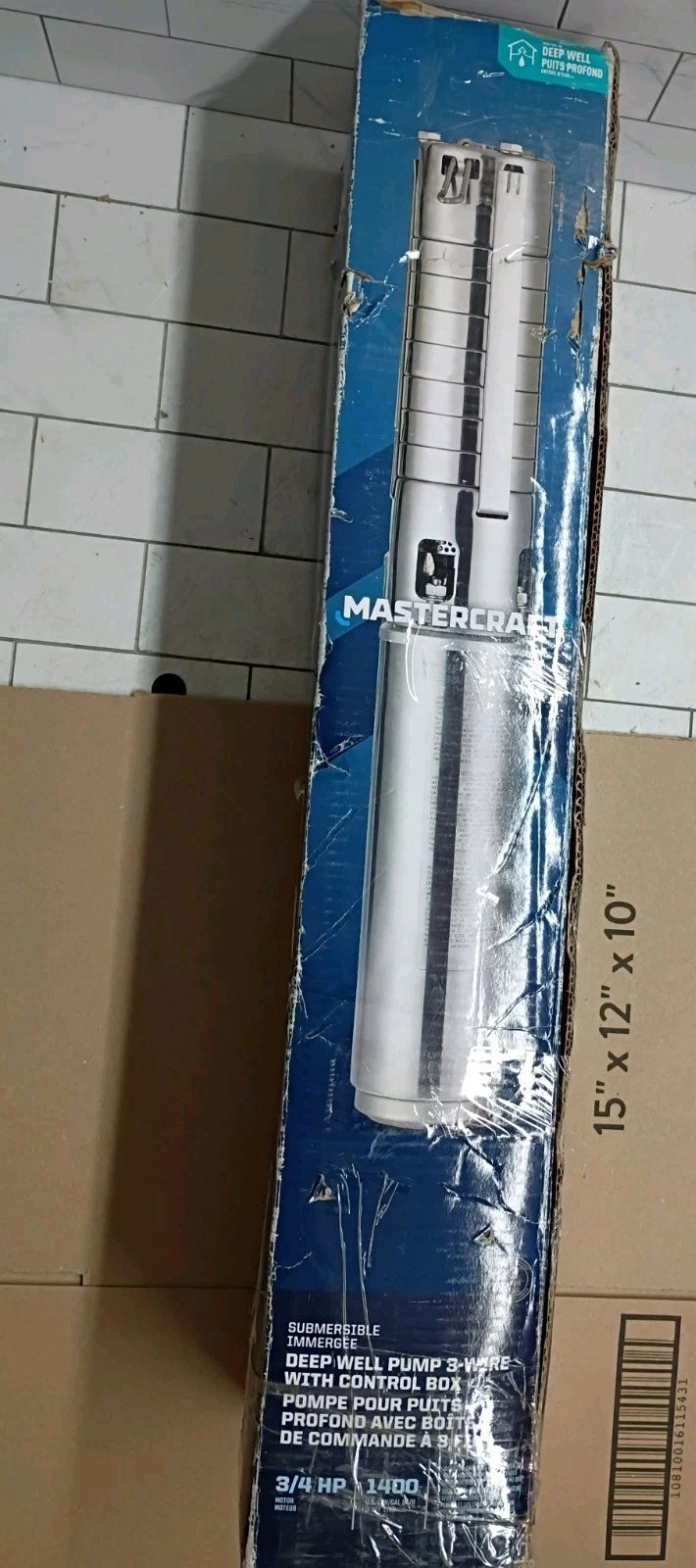 Mastercraft Deep Well Pump 2 or 3 wire 3/4 HP 230V 1300 GPH Open Box