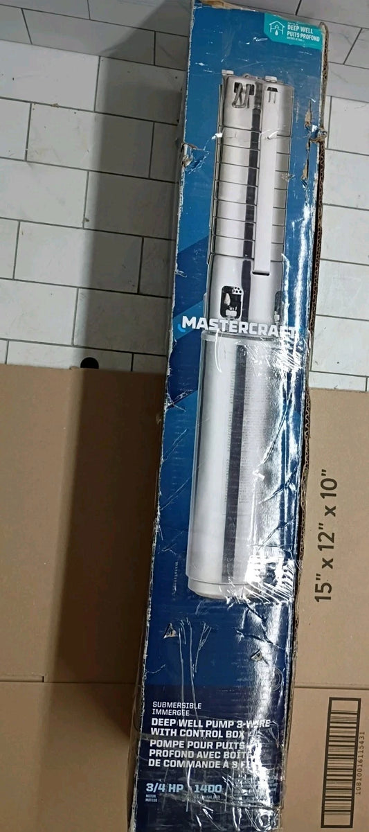 Mastercraft Deep Well Pump 2 or 3 wire 3/4 HP 230V 1300 GPH Open Box