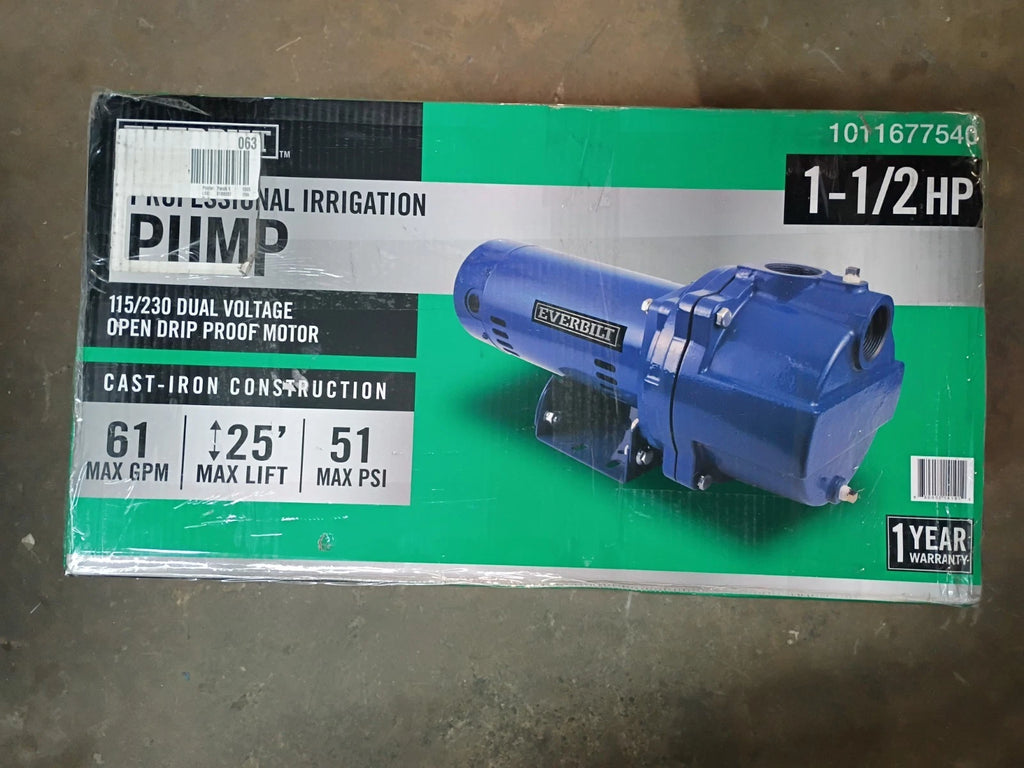 Everbilt HDLS15, 1-1/2 HP Cast Iron Lawn Irrigation Pump PARTS ONLY