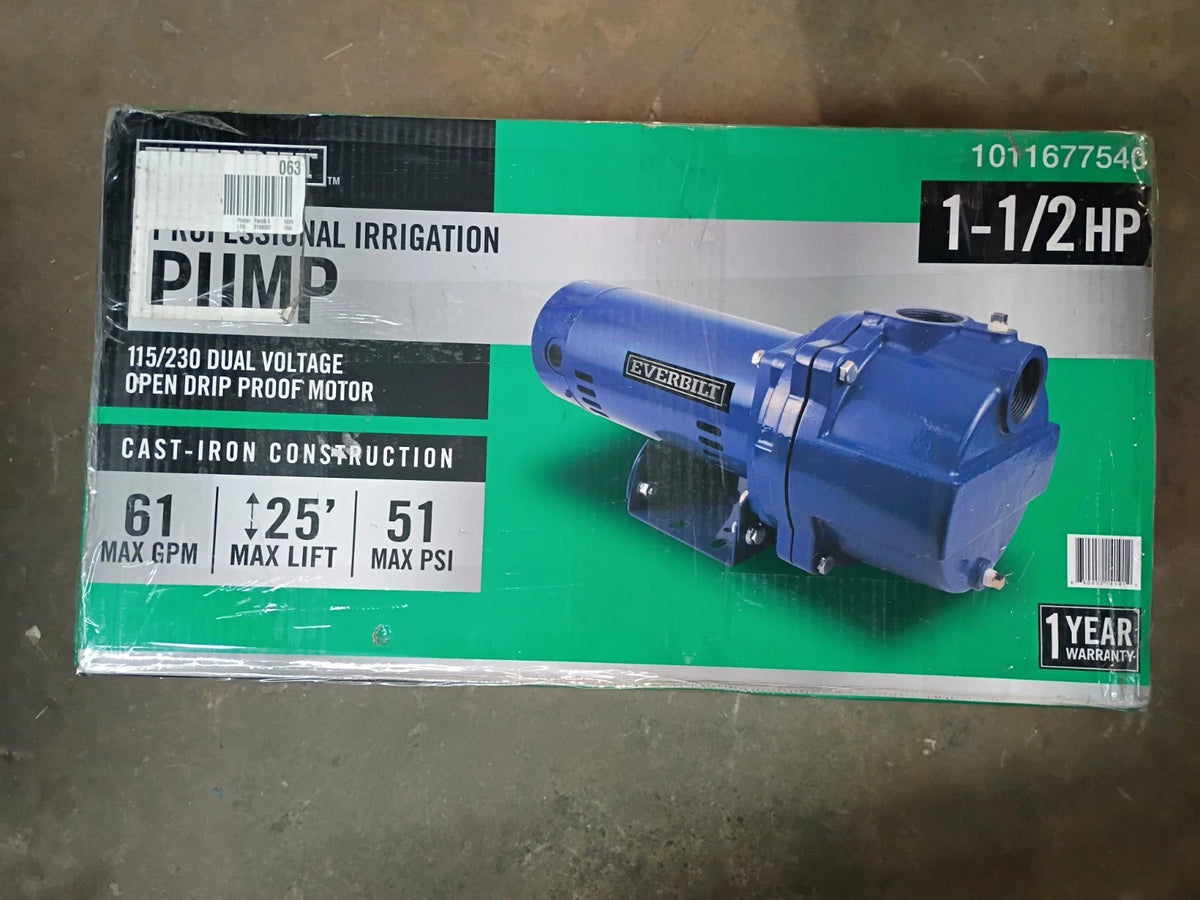 Everbilt HDLS15, 1-1/2 HP Cast Iron Lawn Irrigation Pump PARTS ONLY