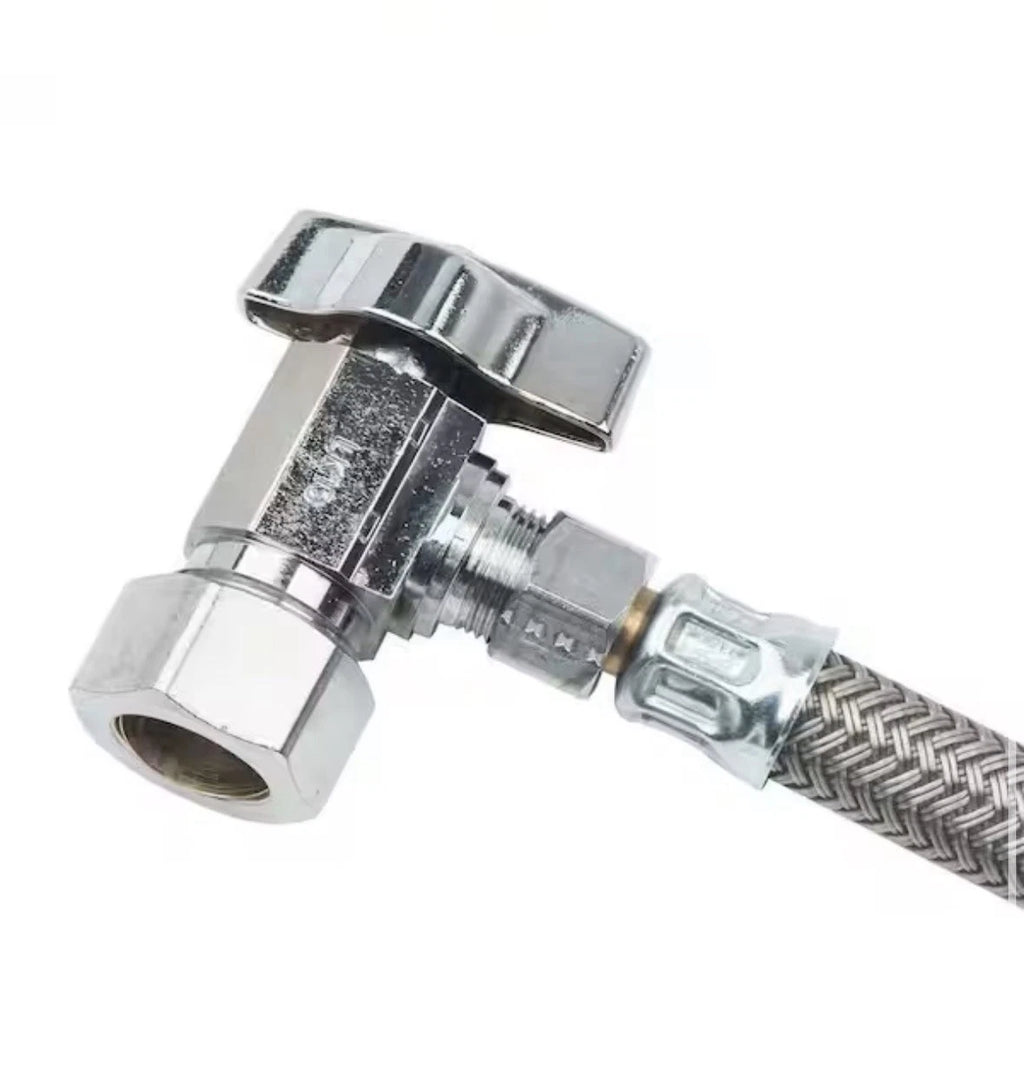 2Pack BrassCraf Faucet 1/2in. Comp 1/4 TurnAngle Ball Valve x 3/8in.Comp x 20in.