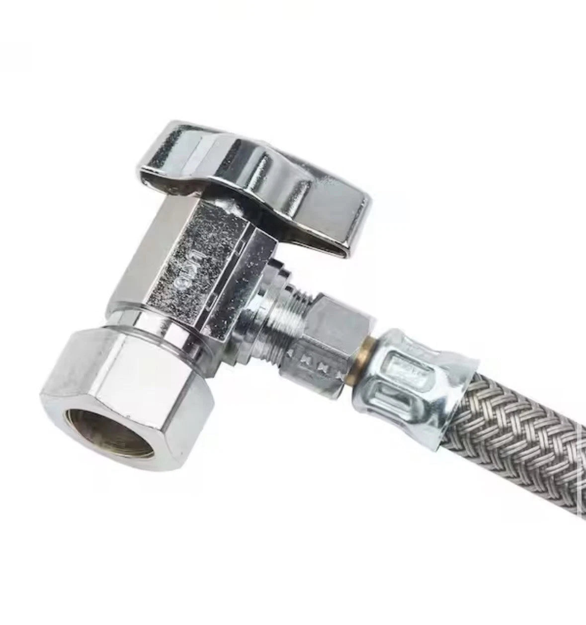 2Pack BrassCraf Faucet 1/2in. Comp 1/4 TurnAngle Ball Valve x 3/8in.Comp x 20in.
