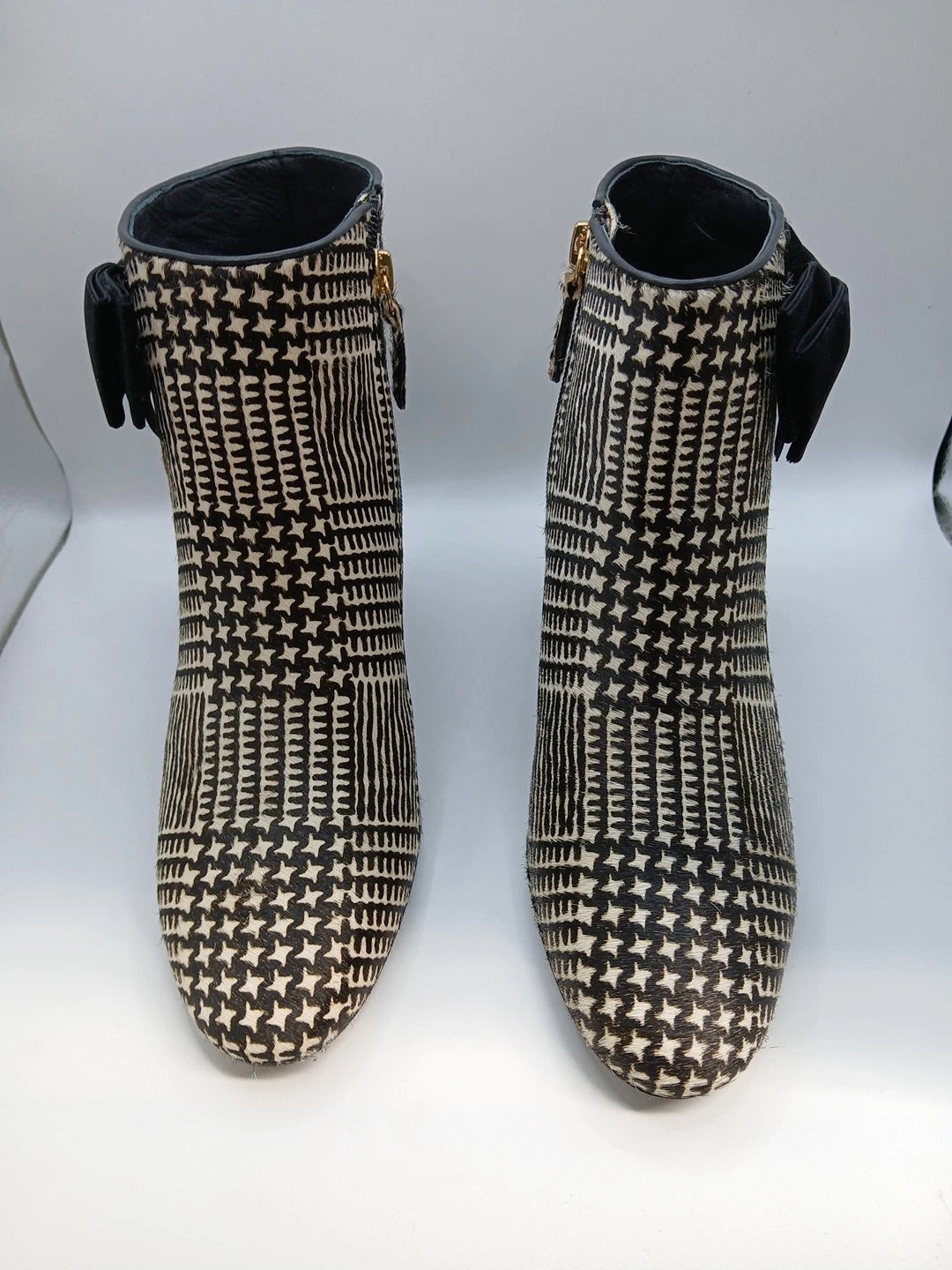 Kate Spade New York Holly ankle boots W/black and white houndstooth Size 7