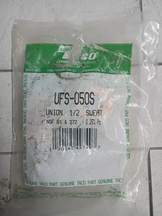 Taco UFS-050S 1/2" Swt Union Fitting Assembly, Sealed Bag