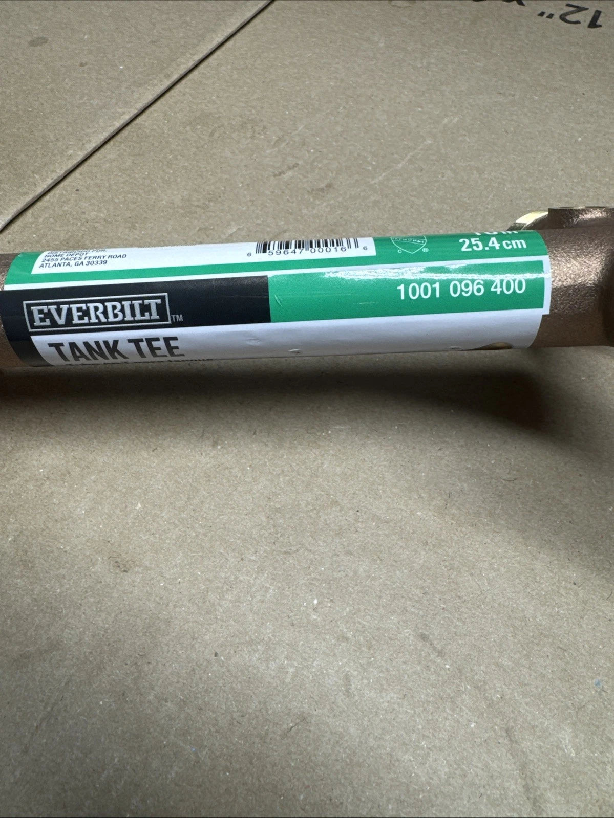 EVERBILT 10 in. Brass Dual Threaded Tank Tee 1" NEW
