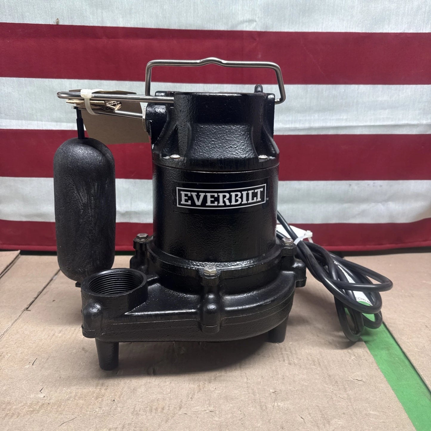 Everbilt 1/2 HP Cast Iron Sump Pump Model # HDS50 OPEN BOX.