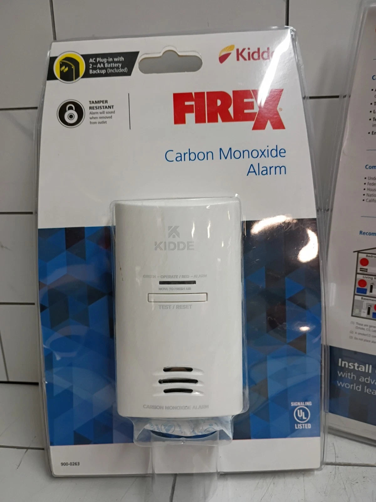 (3 Pack) Kidde 900-0263 Firex Plug-In Carbon Monoxide Detector AA Battery OB