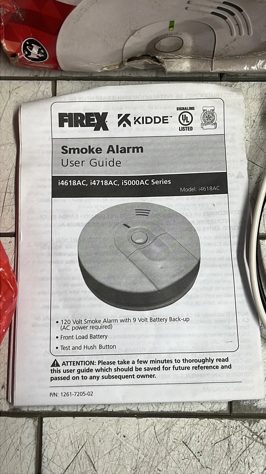 FireX Kidde i4618AC Hardwired Smoke Alarm 120V AC Battery Backup Mount