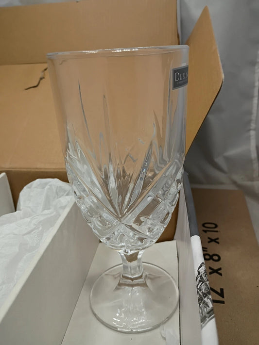 Set Of 4 Shannon Crystal Dublin 16oz Water Goblets Stemmed Beverage Glasses