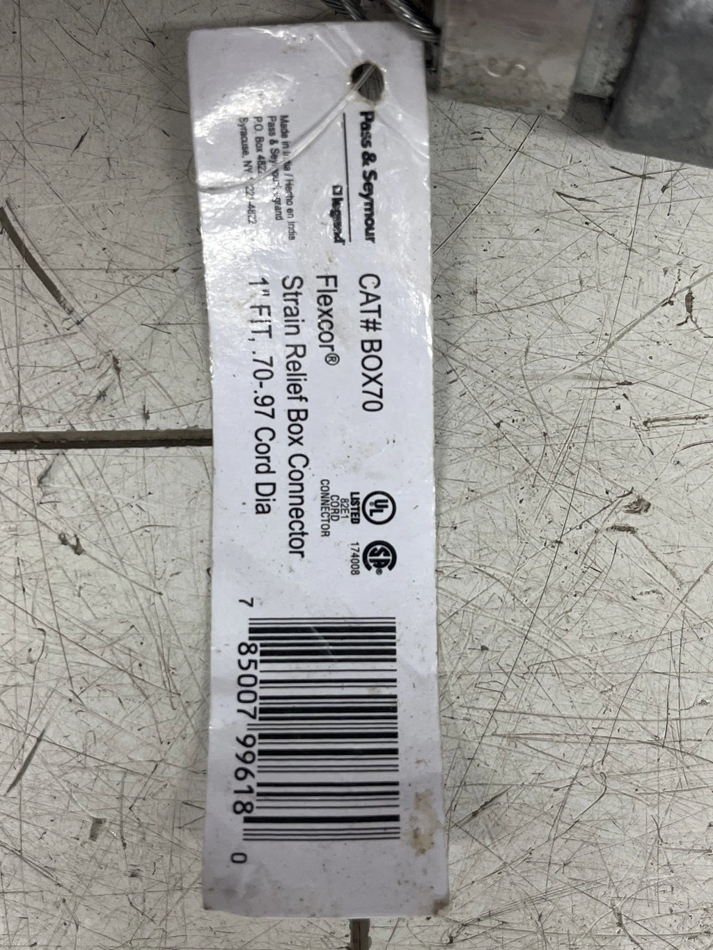 2pk Pass & Seymour Flexcor Strain Relief Box Connector 1” Fit .70-.97 CORD DIA