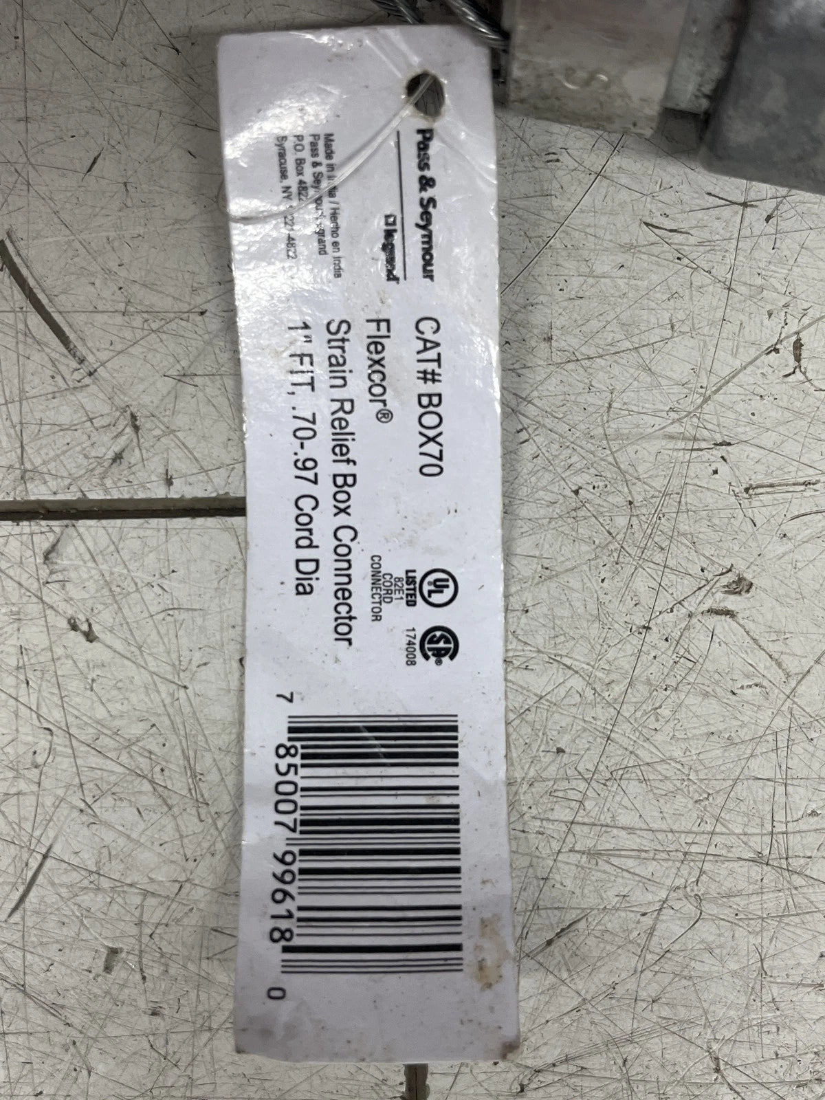 2pk Pass & Seymour Flexcor Strain Relief Box Connector 1” Fit .70-.97 CORD DIA