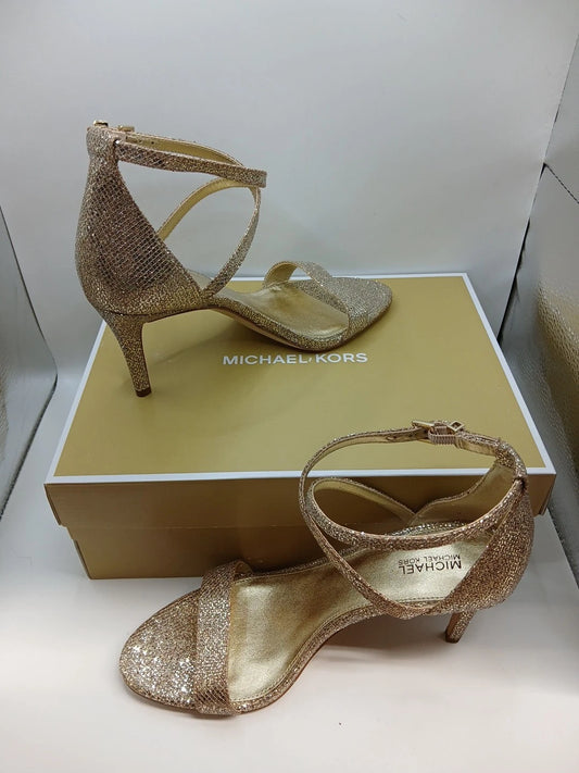 MICHAEL KORS GLITTER STIETTOS MESH GOLD WOMEN SIZE 7
