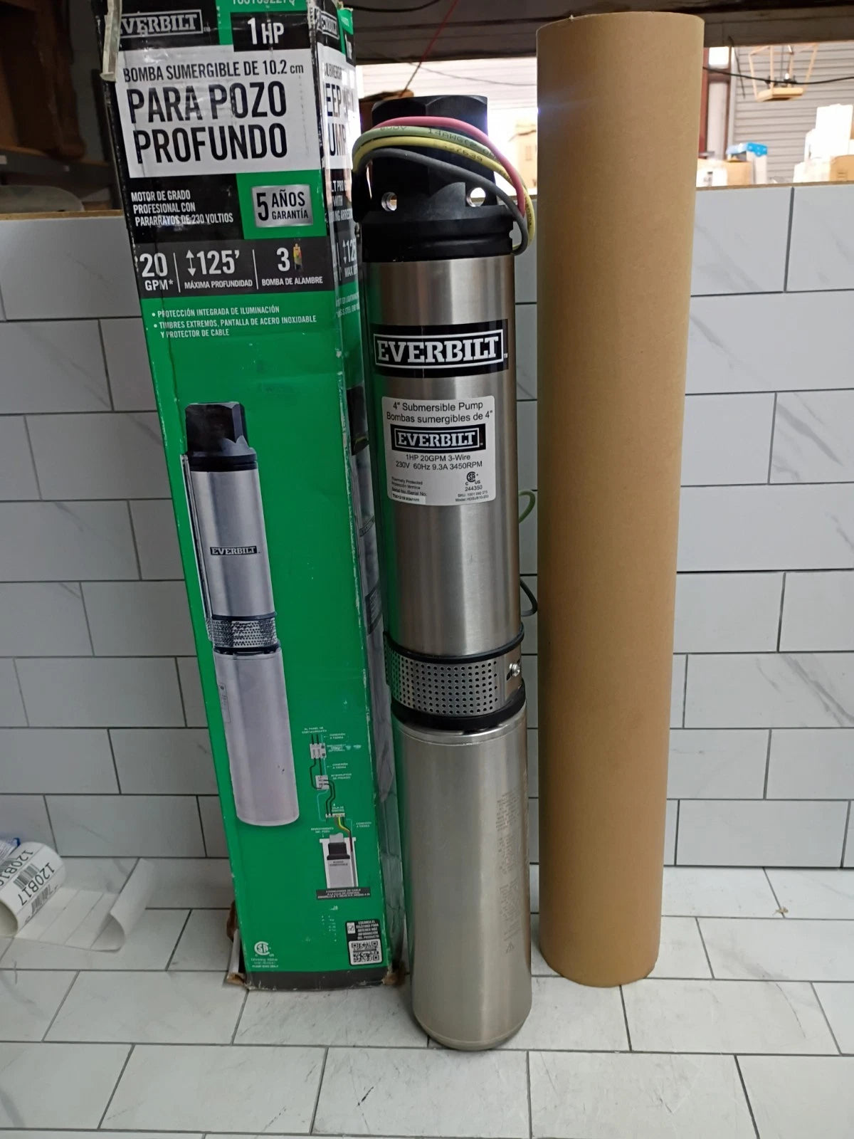 Everbilt 1HP Submersible 3-Wire 20GPM Well Pump HDSUB10-203 NEW OPEN BOX.