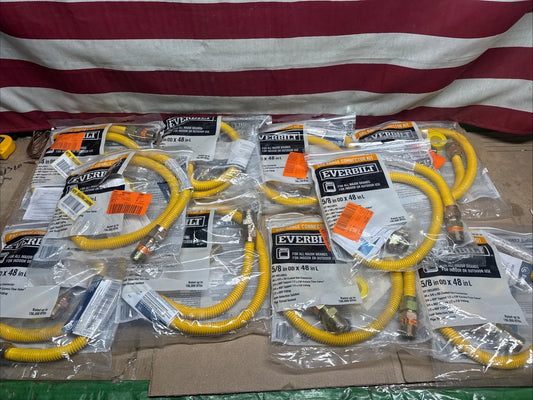 10-PACK EVERBILT GAS RANGE CONNECTOR Kit 5/8" x 48" Indoor/Outdoor All Brands