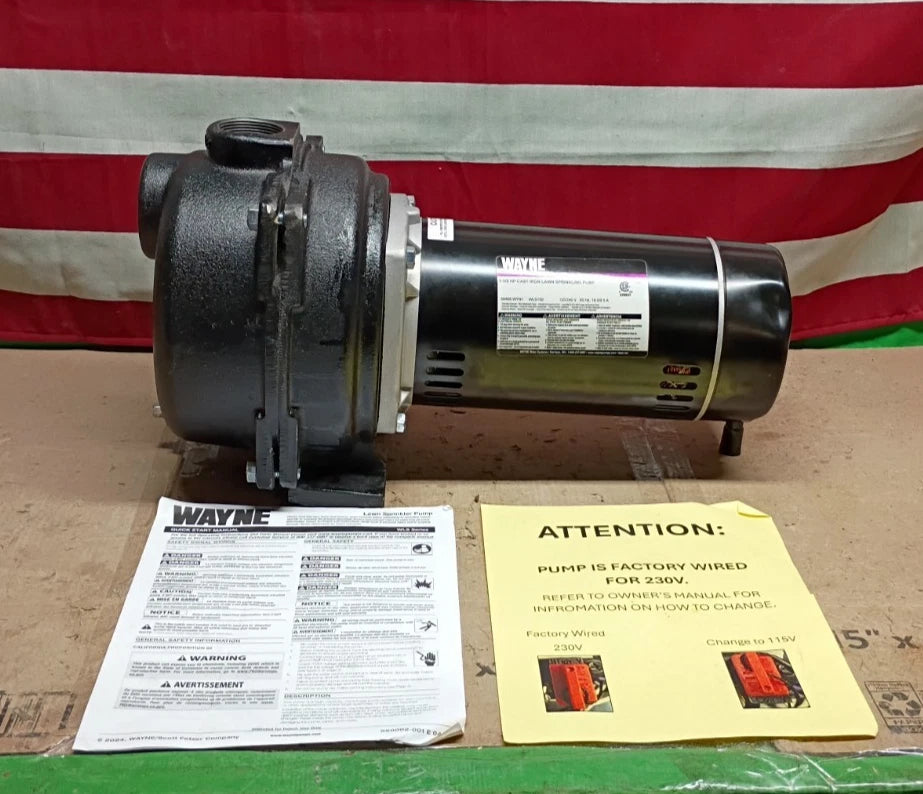 Wayne WLS150 1.5 HP High-Volume Cast-Iron Lawn Sprinkling Pump **READ DESCRIPT**