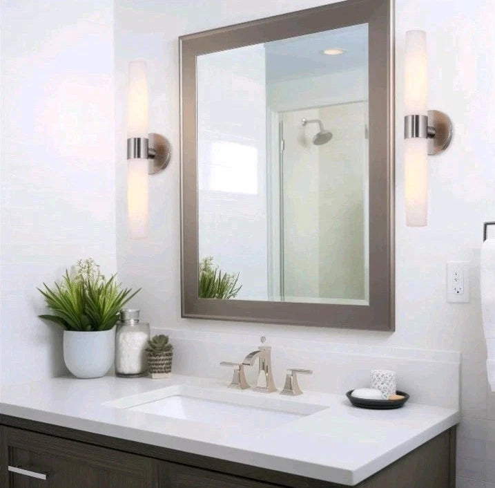 Kira Home Duo 21" Modern Wall Sconce with Frosted Opal Glass Shades for Bathr OB