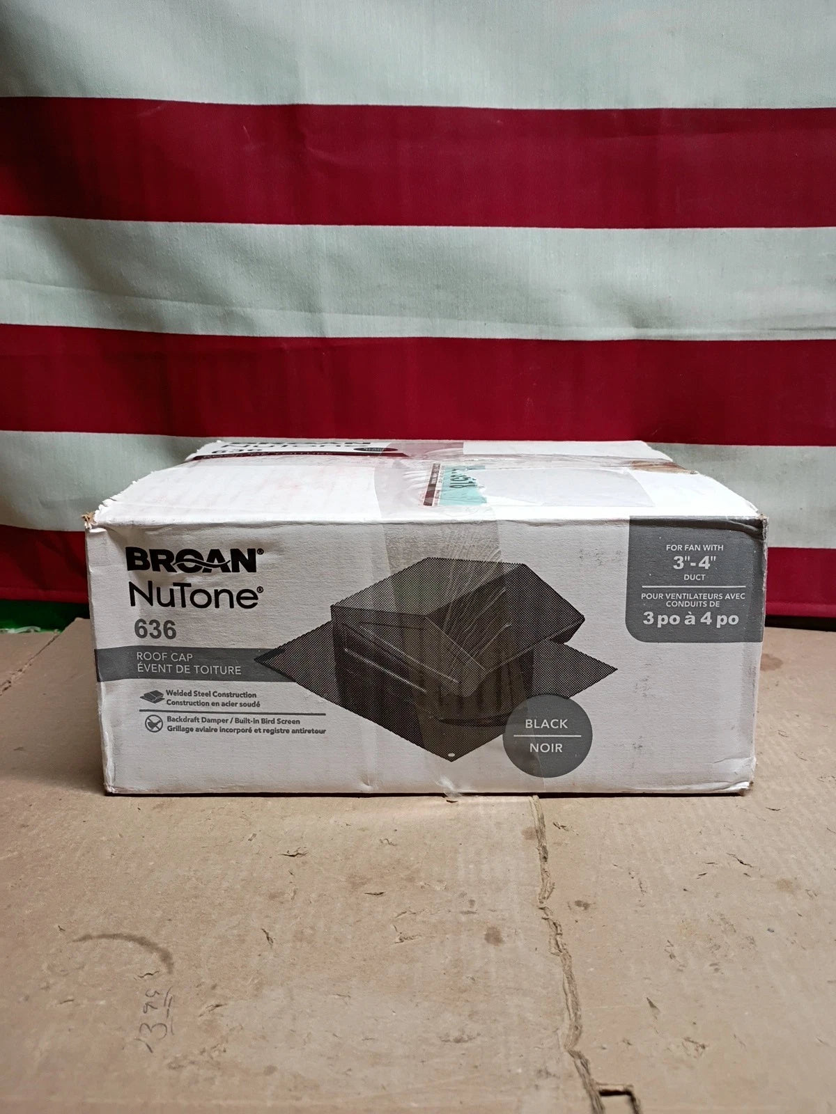 Broan-NuTone Roof Cap - Black (636) For Fans With 3"-4" Duct