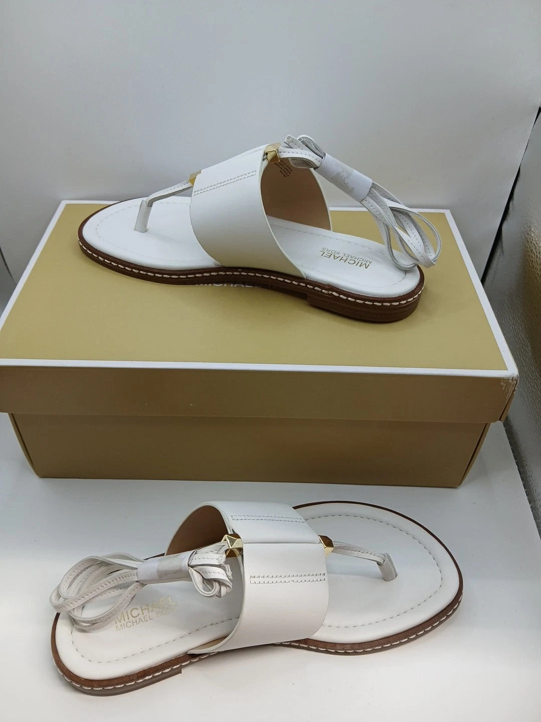 Michael Kors Marlon leather Optic White Womens size 5m