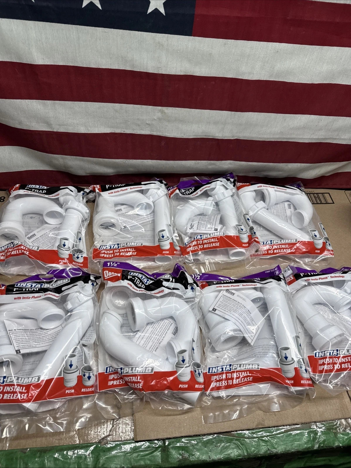 Lot Of 8 Oatey 1-1/2 in. PVC P-Trap with Insta-PlumbTechnology Plumbing PartsKit