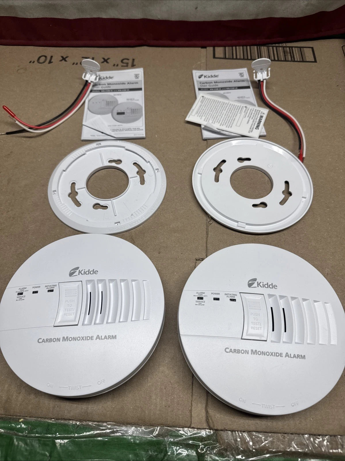 2 Pack Kidde Firex Hardwired Carbon Monoxide Detector w/LED, 9V Backup Battery