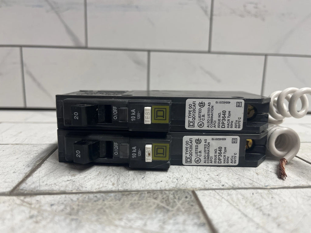 (2 pack) Square D Q0120CAFI 20 Amp Combination Arc Fault Circuit Interrupter OB