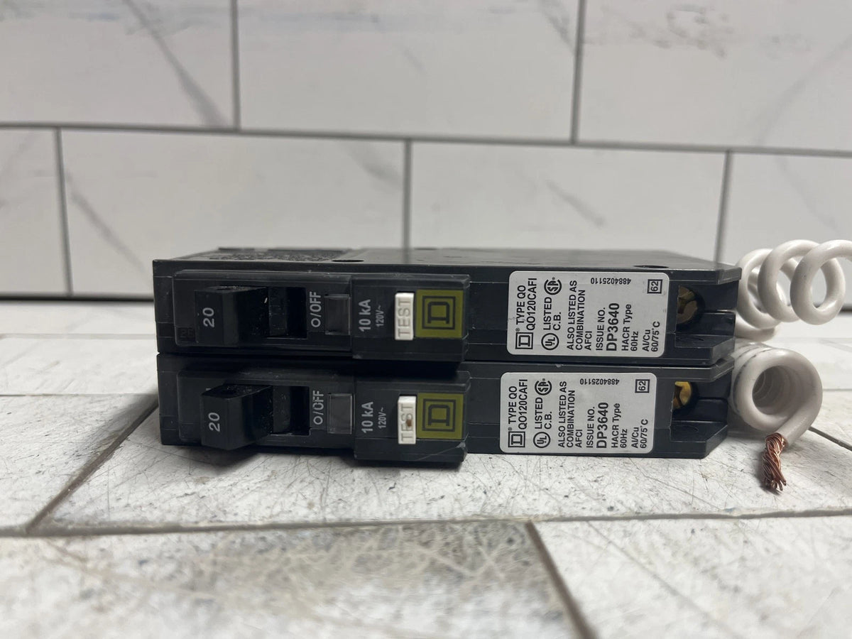 (2 pack) Square D Q0120CAFI 20 Amp Combination Arc Fault Circuit Interrupter OB