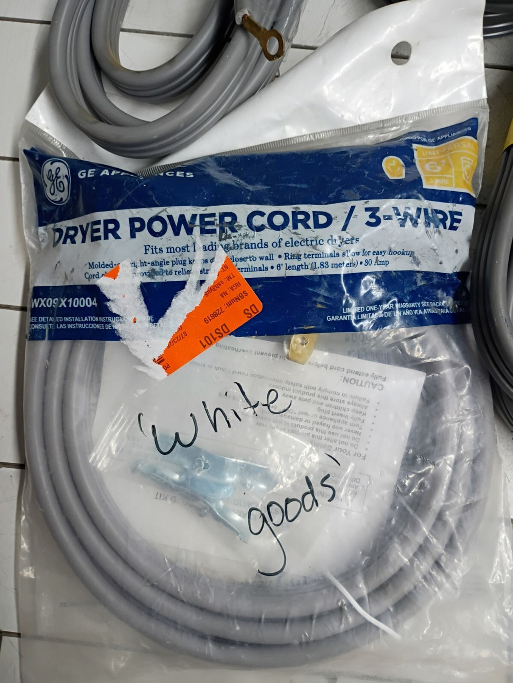 (8 Pack) Electric Dryer Cord 3-Wire 30 Amp 6ft" Open Box