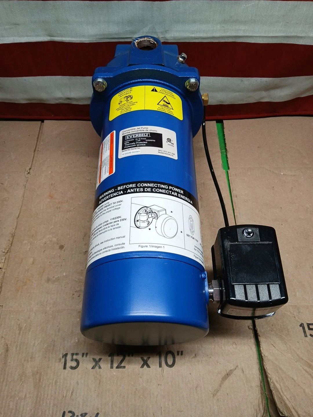 Everbilt 1 HP Professional Convertible Jet Pump. Read Description*PARTS ONLY*