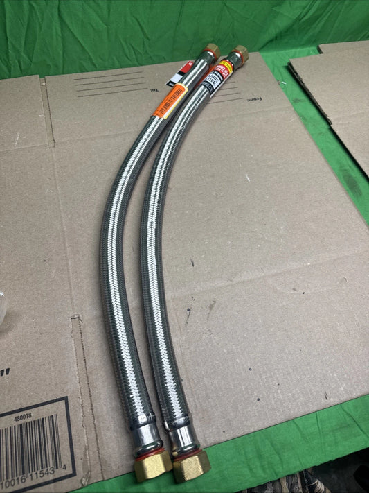 3/4 in. FIP x 3/4 in. FIP x 24 in. Stainless Steel Water Heater Supply Line
