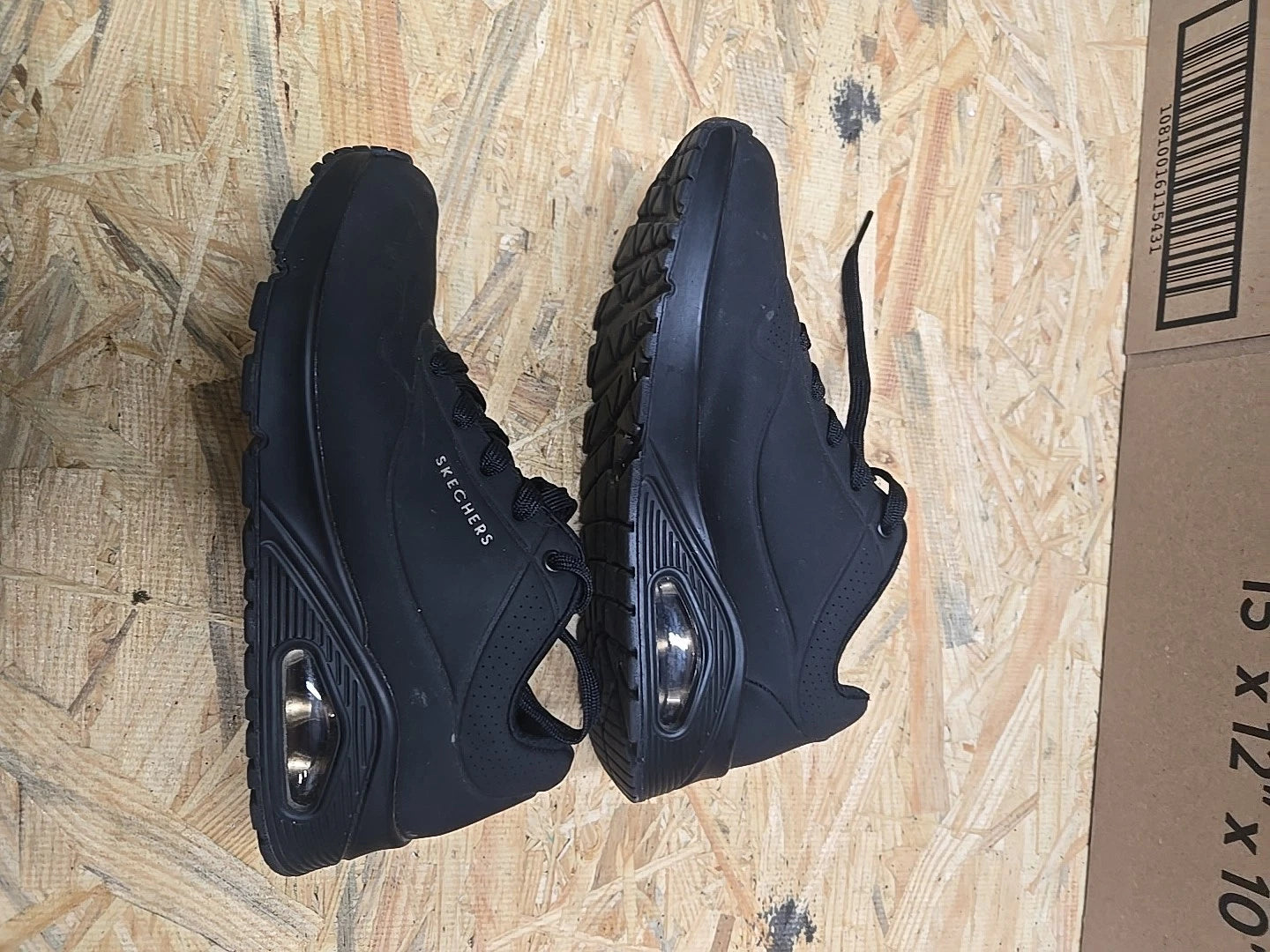 SKECHERS Work Relaxed Fit Uno SR Sutal Sneaker Men's Size US 8.5 Black