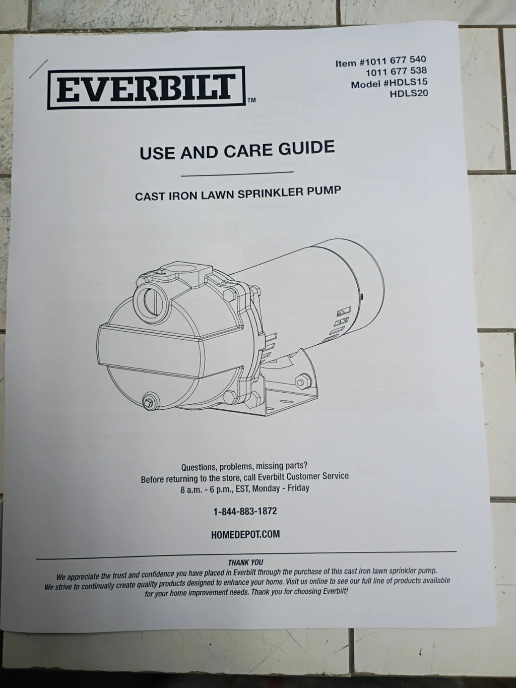 Everbilt HDLS20 Professional Irrigation Pump Cast Iron 2 HP Dual Voltage