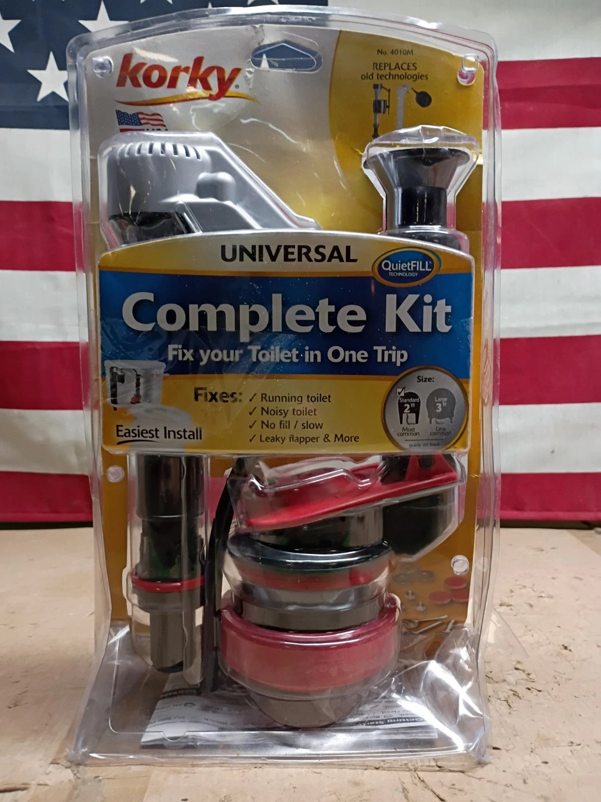 3PK Korky 4010MP QuietFILL Platinum Universal Complete Toilet Repair Kit 2" OB