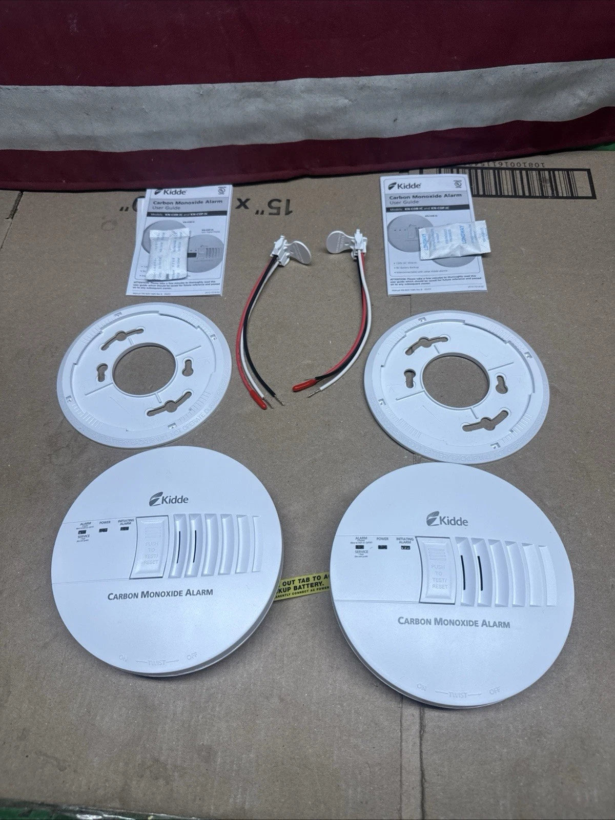 2 Pack Kidde Firex Hardwired Carbon Monoxide Detector w/LED, 9V Backup Battery