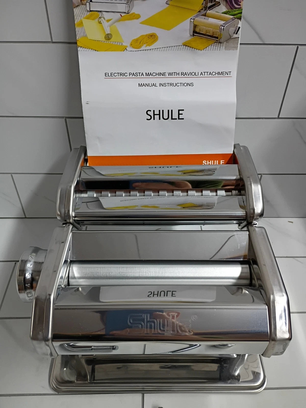 Shule Pasta Maker Stainless Steel Pasta Includes Roller Victorian Epicure New OB