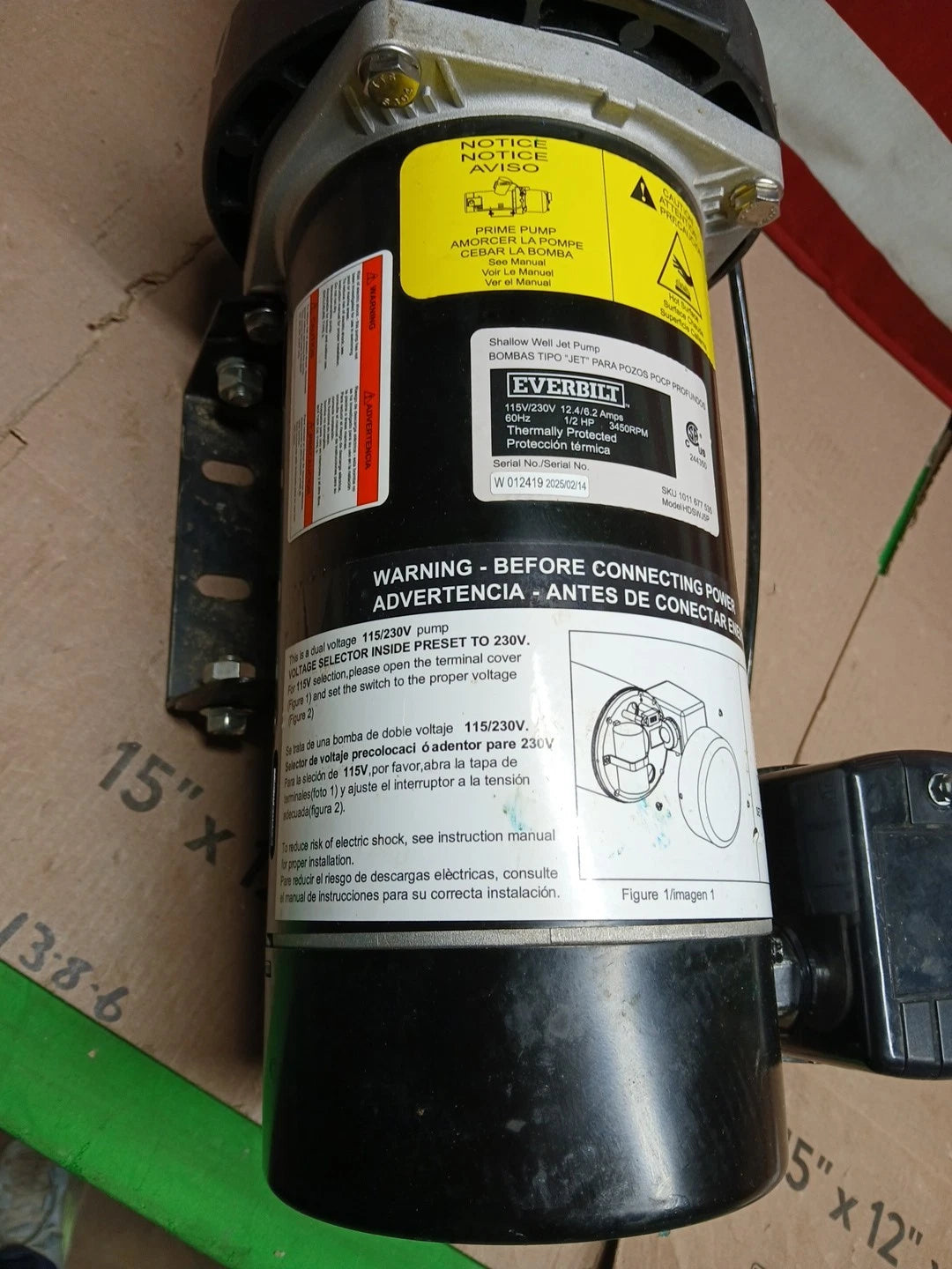 Everbilt 1/2 HP Shallow Well Jet Pump 1011677535