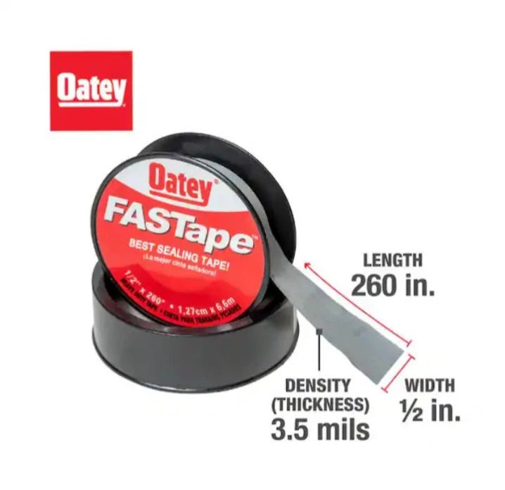 Lot Of 72 Oatey FASTape 1/2 in x 260 in Thread Sealing PTFE Tape Open Box